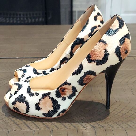 Giuseppe Zanotti Design Animal Print Peep Toe Heels Sz 38.5 - Picture 4 of 10
